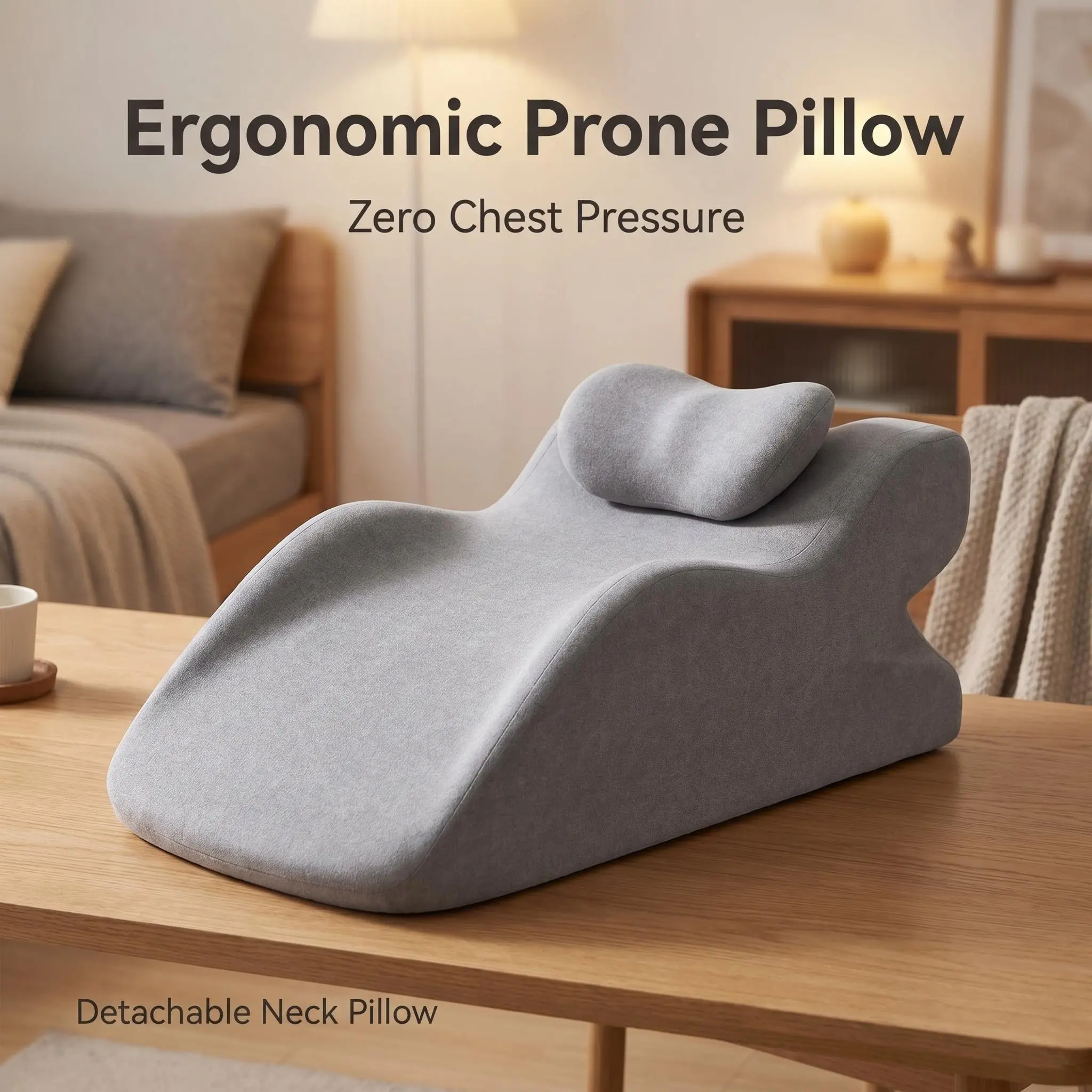 Ergonomic Lap Pad with Small Pillow, With Cushion, Breathable Fabric Cover, Ideal for Naps, Reading, Watching TV, Student & Office Use