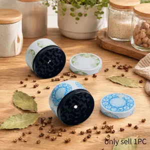 2 Inch 5cm Mini Manual Pepper Mill Peppercorn Dry Spice Grinder Delicate Floral Print Pattern Compact Kitchen Seasoning Tool Home Cooking Meal Prep