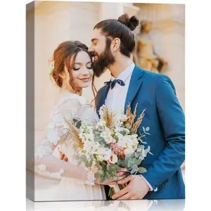 Custom Canvas Prints With Your Photos, Personalized Pictures Prints, Customized Canvas Wall Art Poster Gifts For Wedding Couple Family Mom Dad Women Men BFF Ideal For Home Decor Picture Frame 8x10