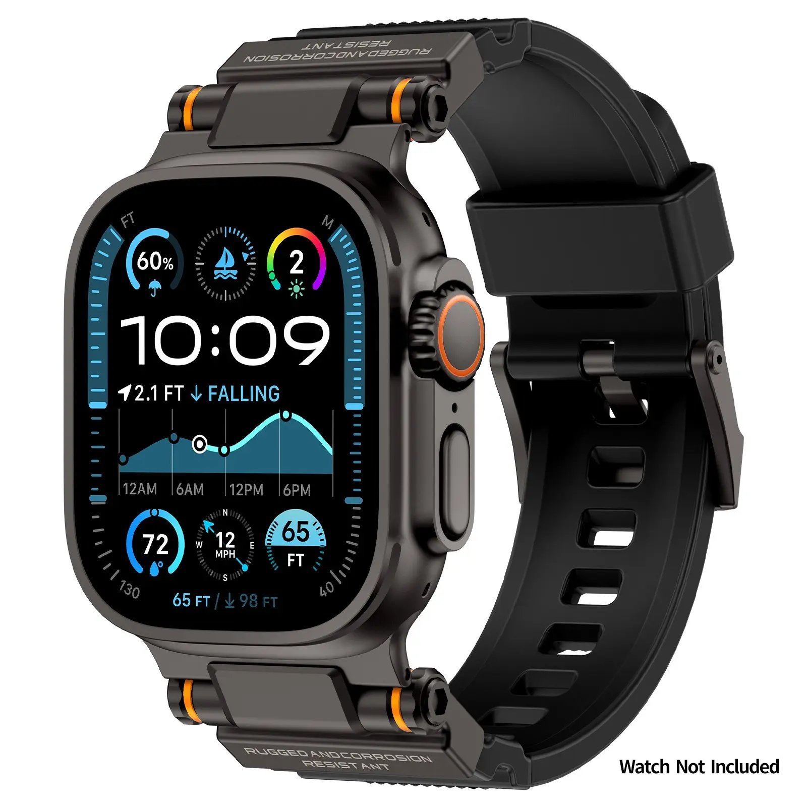 Metal connector silicone smartwatch strap for Apple Watch, outdoor durable scratch-resistant silicone model, suitable for iWatch series 11/10/9/ultra/ultra2/ultra3/8/7/6/5/4/  ,44-49mm
