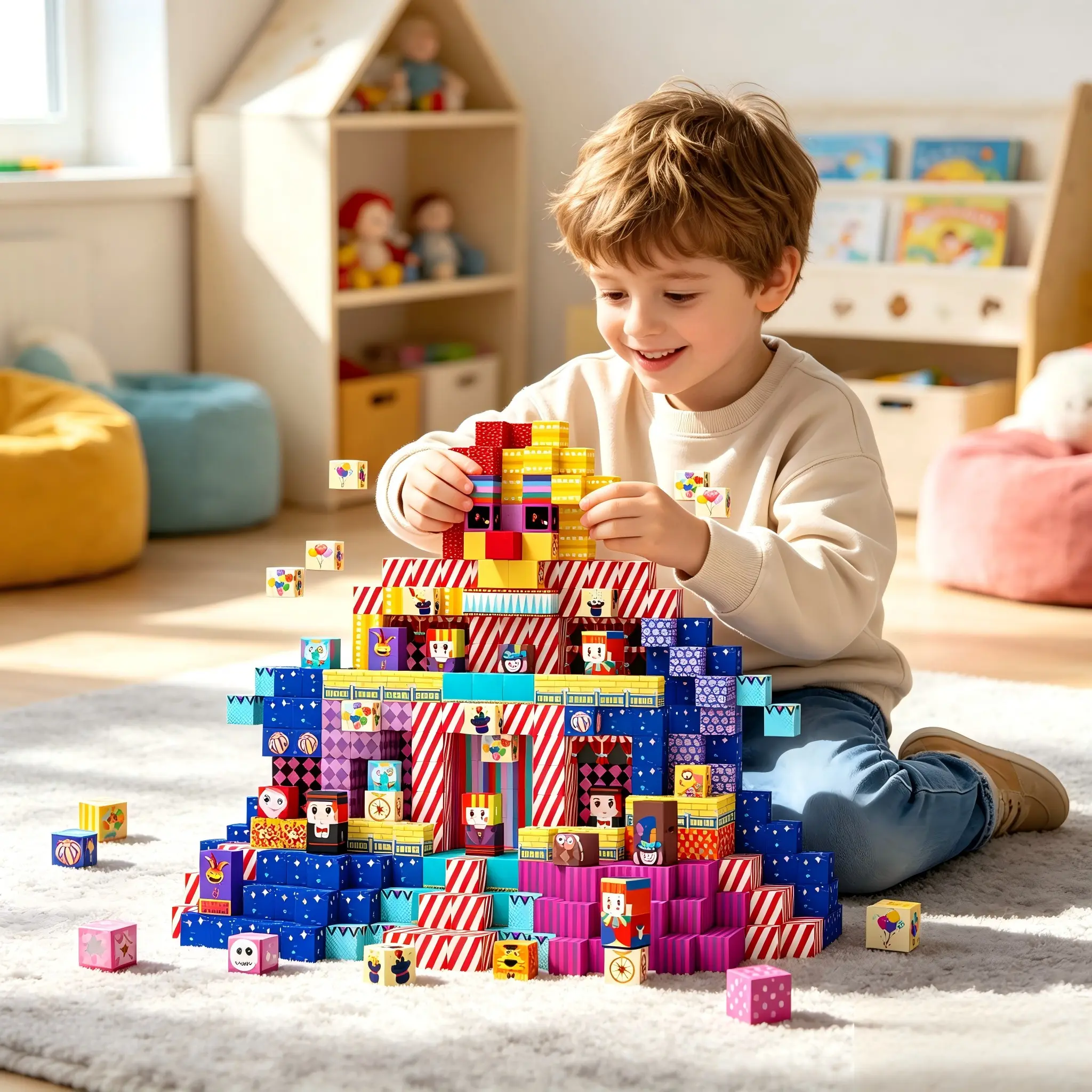 150-Piece Magnetic Building Blocks Set, Stem Educational Toy for Kids Ages 4-8, Sensory Training Construction Puzzle, Gift for Boys and Girls