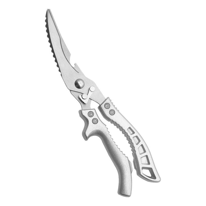 Heavy Duty Stainless Steel Kitchen Shears, Non-slip Grip With Safety Lock, Dishwasher Safe Scissors for Meat Fish Veggie Cutting-MM1