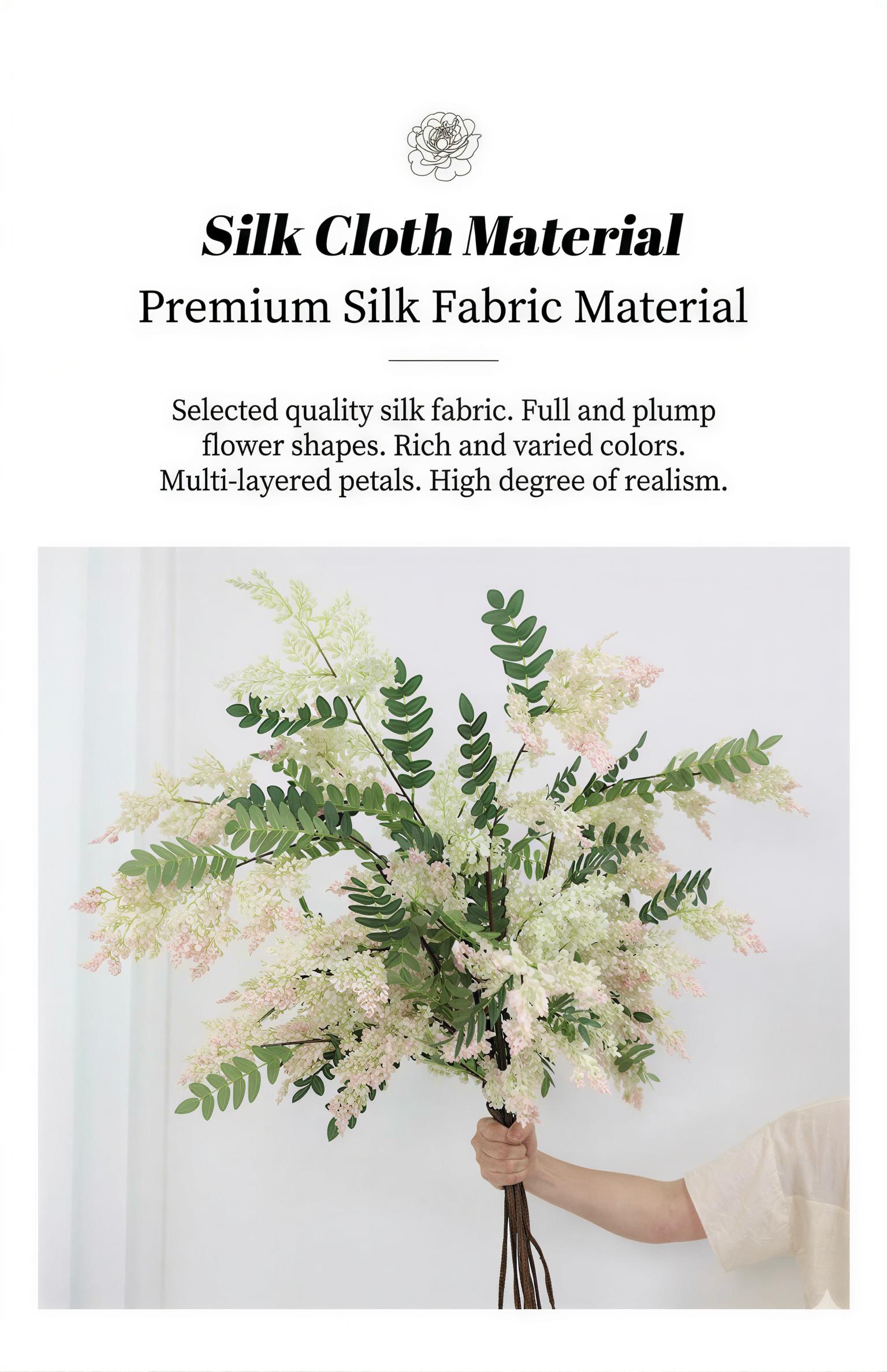 47.2" Forever Cascading Botanicals| Premium Silk Floral Branches for Minimalist Room Decor| Permanent Botanical