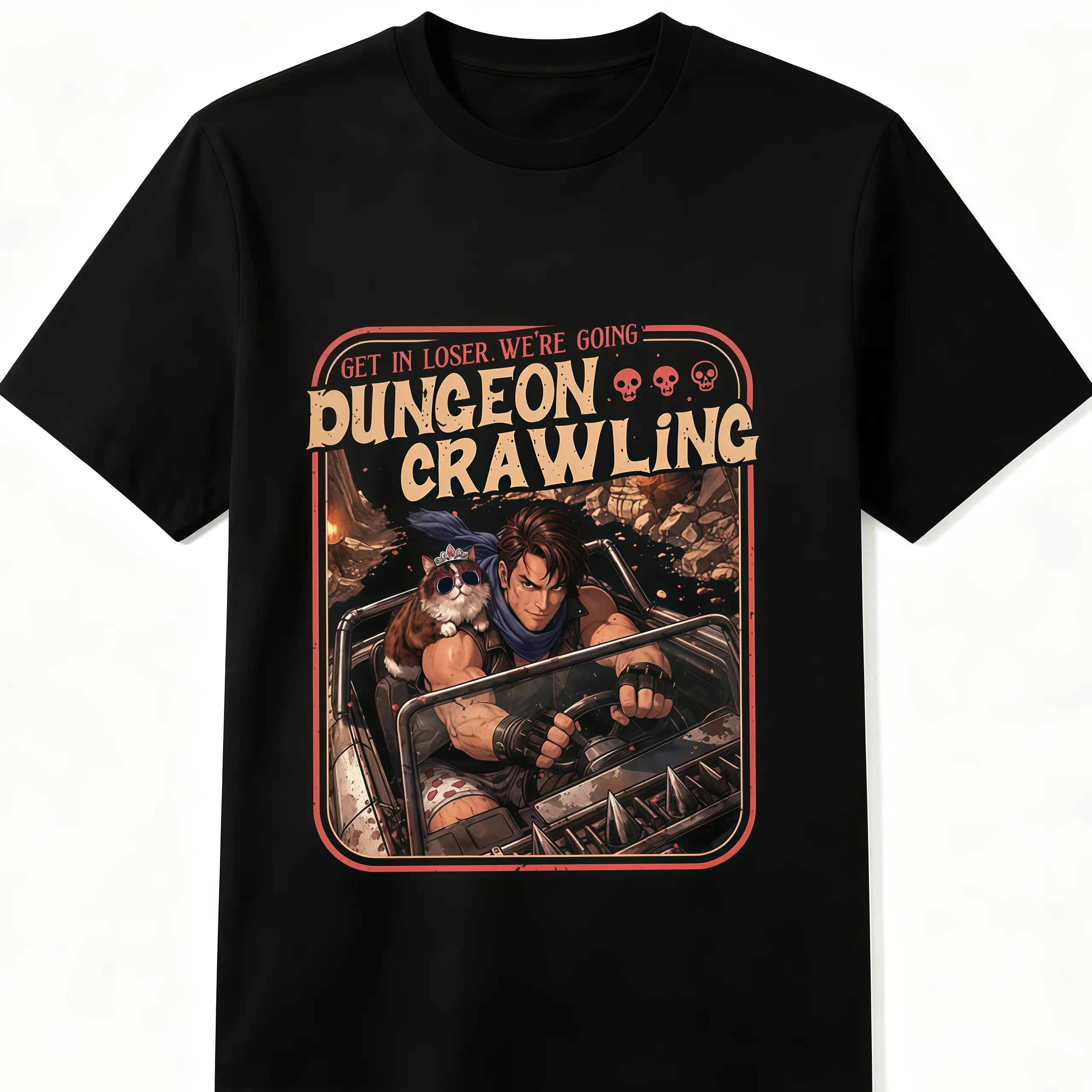 oversize cotton Dungeon Crawler Carl vintage t-shirt Sci-Fi Meme funny graphic tee Carl Princess Donut DDC Donut Holes LitRPG Gift y2k summer fashion Casual Top Trending