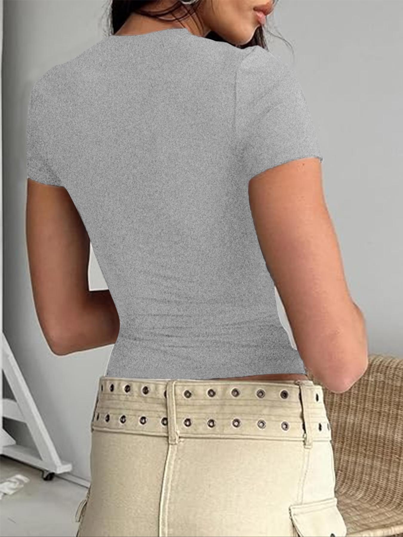 Women's 3pcs Plain Round Neck Loungewear Tee, Casual Basic Short Sleeve T-shirt for Daily Wear, Ladies Sleepwear, Womenswear, Summer Outfits 2024