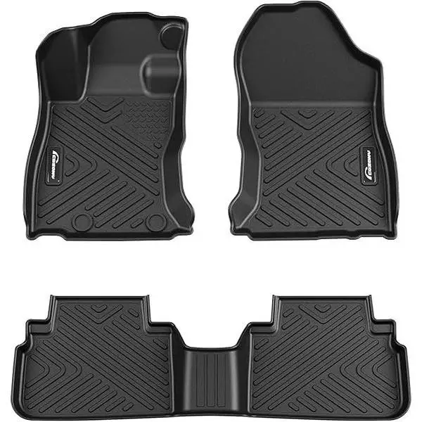 Custom-Fit TPE 3D Floor Mats for 2019-2024 Subaru Forester, 2-Row Full Set, Black, All-Weather Waterproof Liners