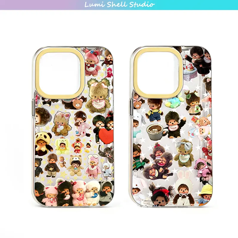 New Cartoon Cute Doll Monchhichis Phone Case For iPhone 17 Pro Max 17Air 16 15 14 13 Plus Case TPU Back Cover Shell  Perfect For Holiday Gifts Birthdays for Your Girlfriend/Boyfriend/Friends