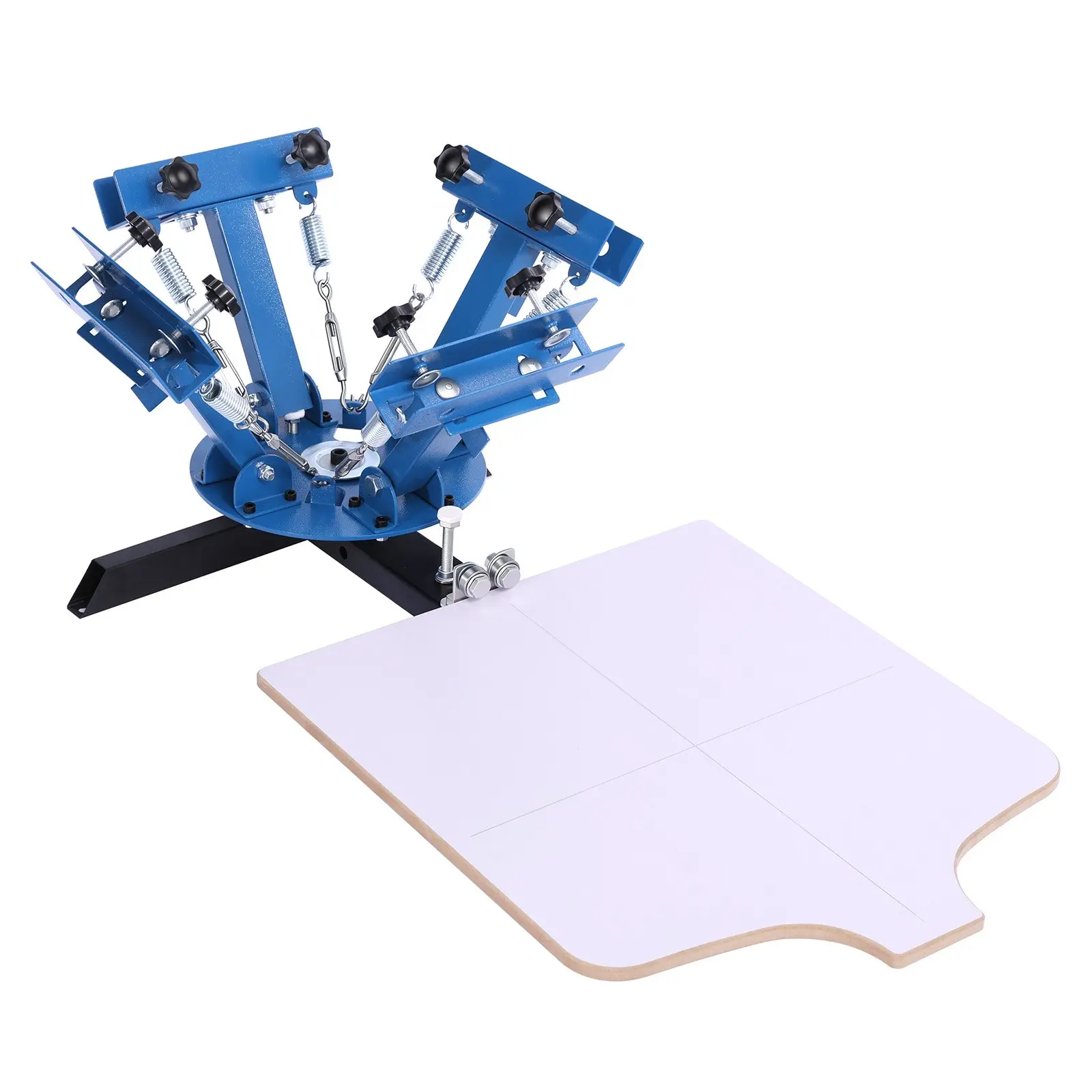VEVOR Screen Printing Machine 4 Color 1 Station Silk Screen Printing Press, 21.3x 17.7 in, 360 Rotatable, Accurate Positioning, Powder-Coated Carbon Steel, for T-shirt DIY, Home and Commercial