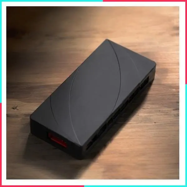 ARGB Fan Hub Controller Supports 8 Groups of Fans, 8-Port 4-Pin PC Fan Controller, 5V 3-Pin ARGB Hub, Strong Paste and Magnetic Suction, SATA Power Cord (12V 4-Pin RGB Not Supported)