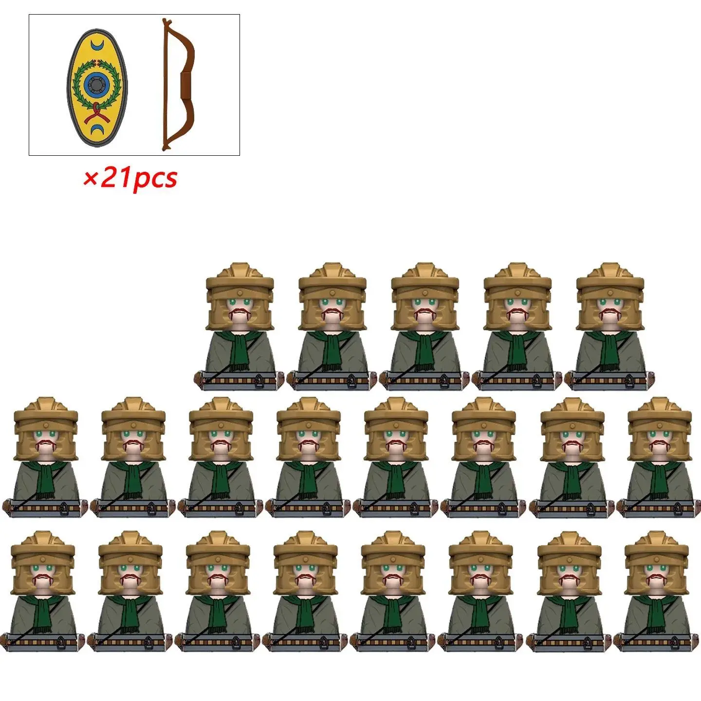 2026 Popular MOC Blocks Minifigure Brick Set, 21pcs Medieval Knights & Rome Legionary Auxiliary Warrior Soldiers with Weapons, Helmet Building Toys