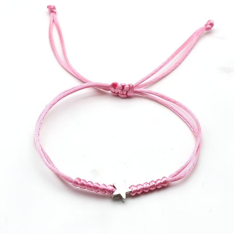 A Easy And Cute Multicolored Star Couple Handmade Woven Red String Bracelet, Minimalist Wrist Accessory, Pentagram, for Couples, Best Friends, And Parent- Matching Bracelets