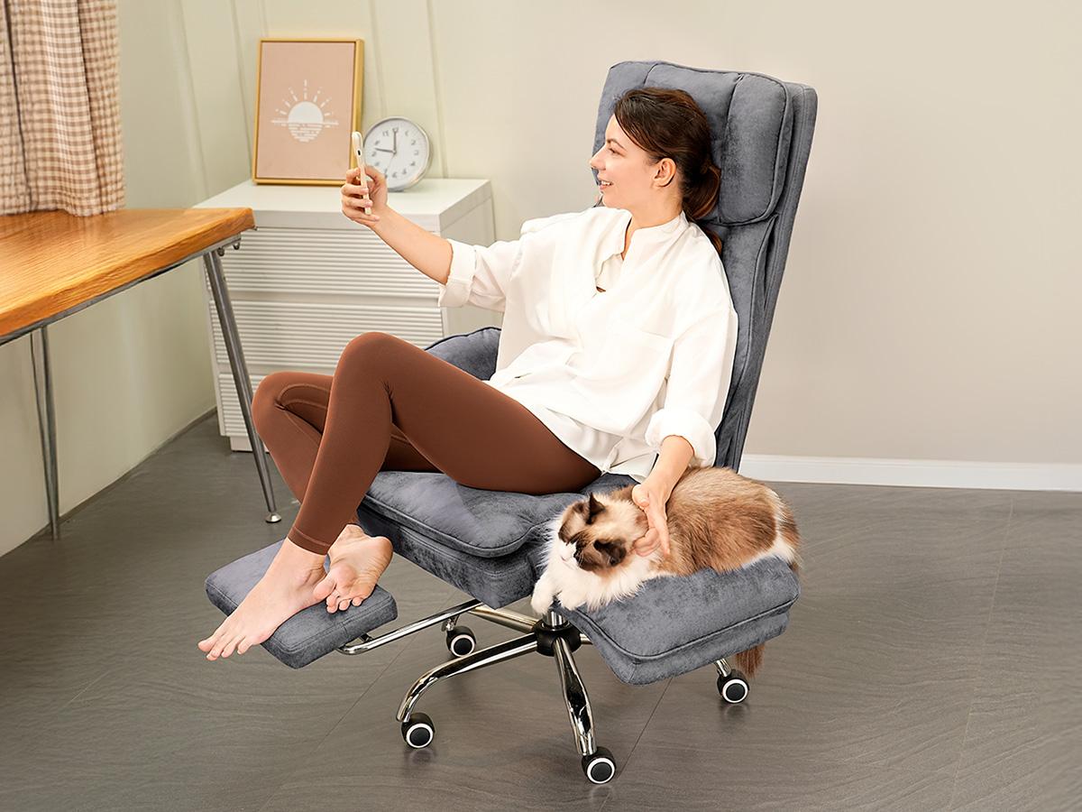 [New Year]HOMRELEXA Big and Tall Office Chair, Flip ArmresHOMRELEXA Big and Tall Office Chair, 400lbs Executive Ergonomic Computer Gaming Desk Chair with Foot Rest, Flip-Up Armrests for Pets & Cross Legged Sitting, Premium Tech Fabric Wide Seat Recline