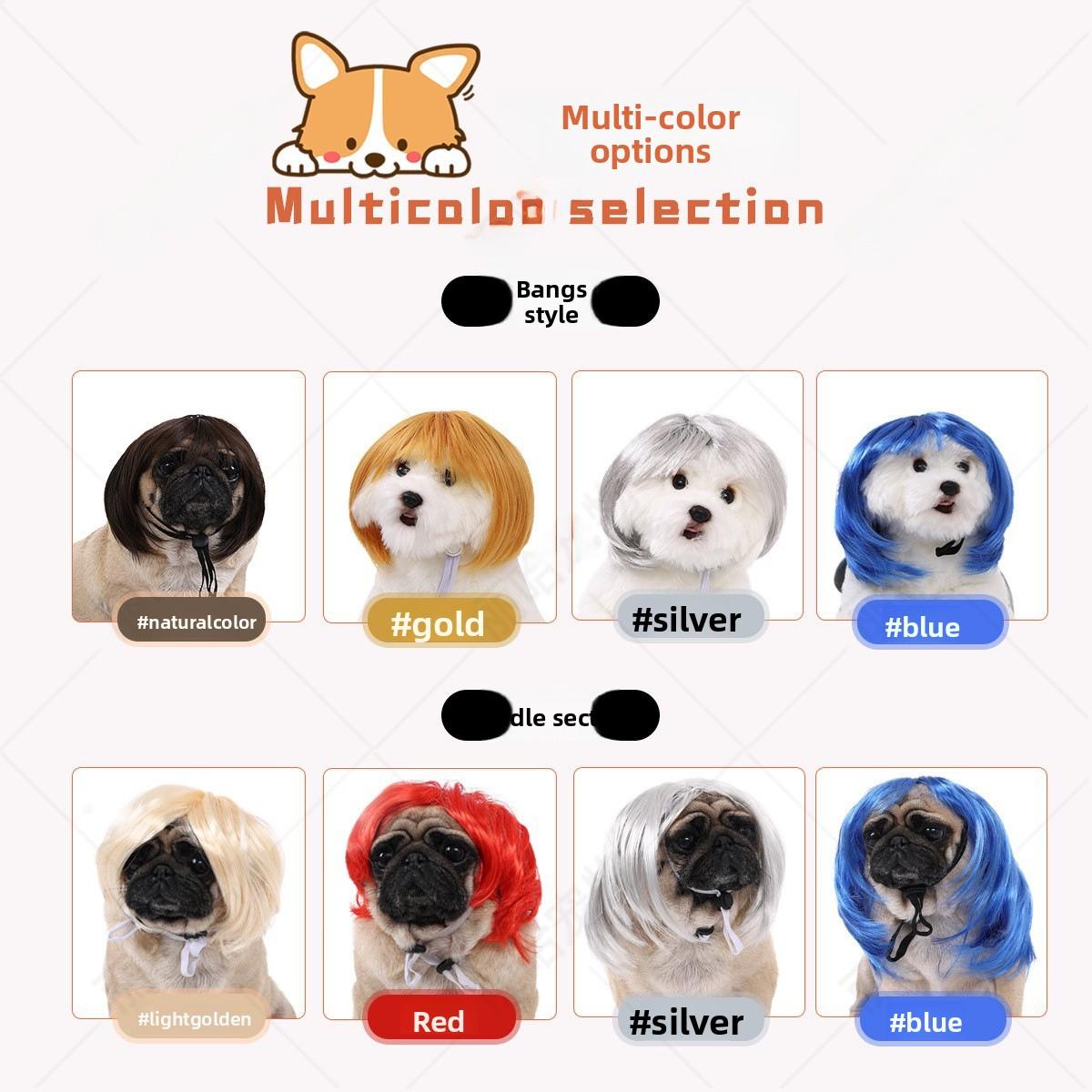 Funny Dog Wig Fashionable Pet Hair Accessory Adjustable Soft Material For Small Dogs Perfect For Parties Halloween Costumes And Cute Pet Photos