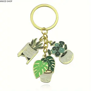 Monstera Leaf Keychain for Plant Lovers, Alloy Botanical Pendant Accessory for Handbags, Backpacks and Keys, Decorative Daily Carry Charm