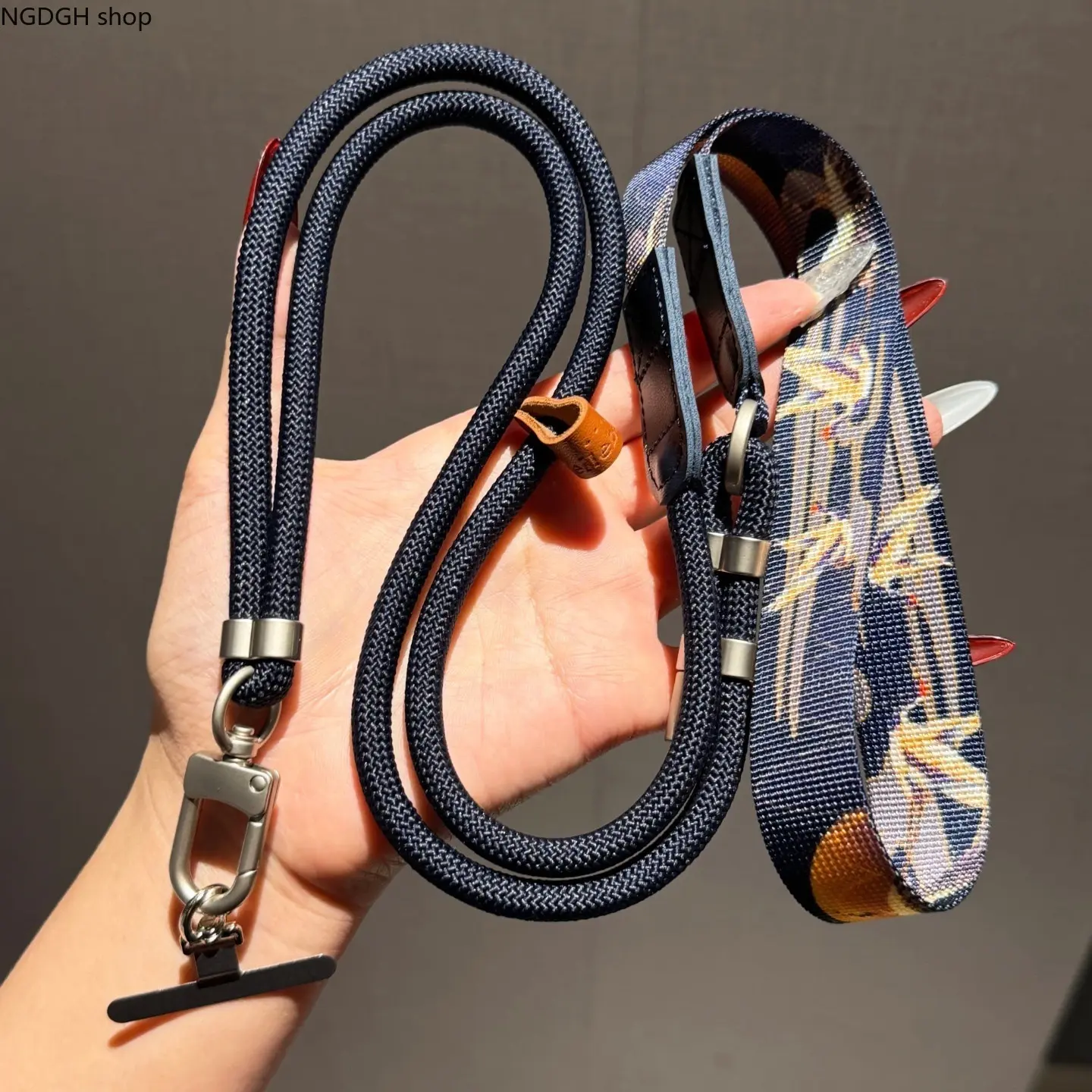 Phone Lanyard - Wrist Phone Strap Adjustable Metal Hook Durable Patterned Beige Pink Black Crossbody Neck Holder Universal Phone Accessory Daily Carry