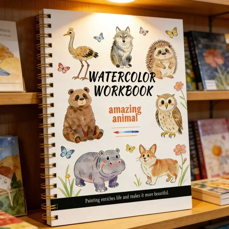 Watercolor Beginner's Practice Book, Color-by-Numbers Workbook, 14 Line Drawings + 2 Color Mixing References   Learn Watercolor Step by Step with Simple Techniques and Lessons