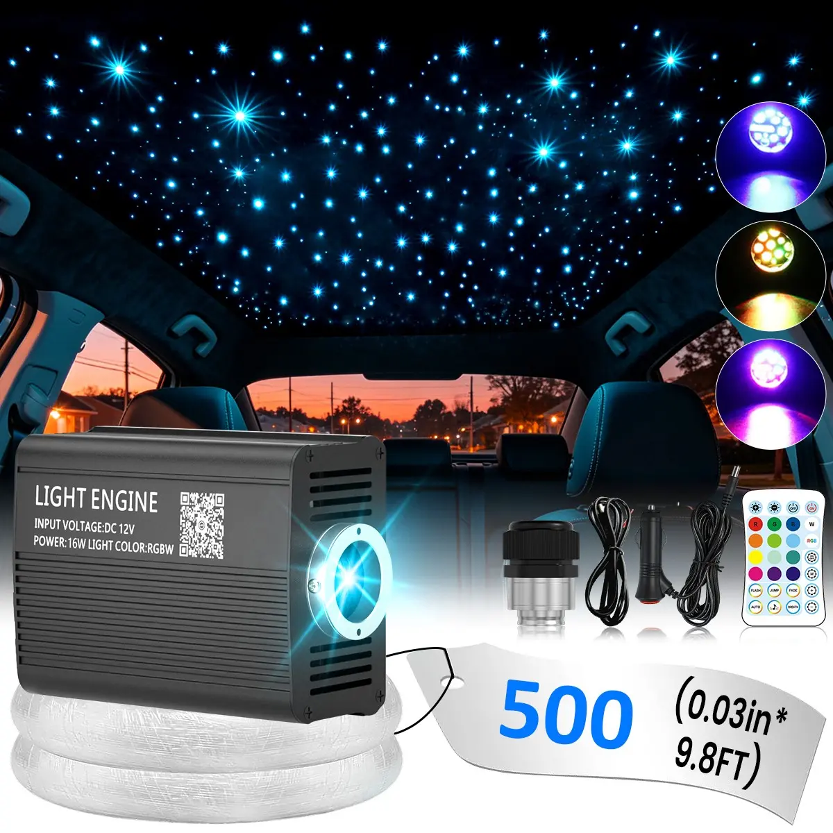 500X Twinkle Fiber Optic Car Home Headliner Star Light kit Roof Ceiling Lights