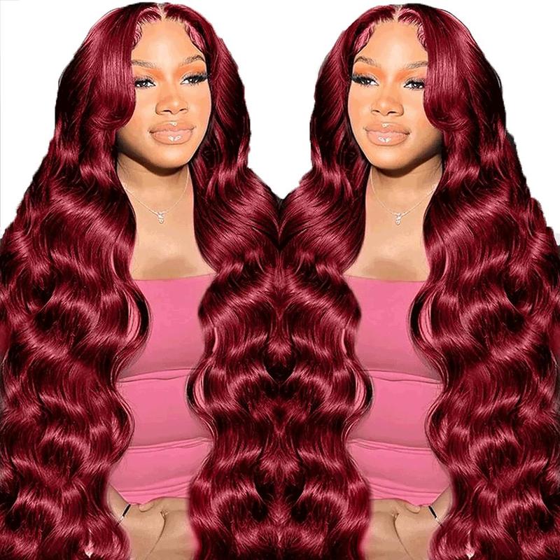 Bling Hair 180 Density Burgundy 13x6 HD Lace Frontal Wigs 99J Body Wave HD Water Wave 13x4 Lace Front Human Hair Brazilian 30 32 Inch Wine