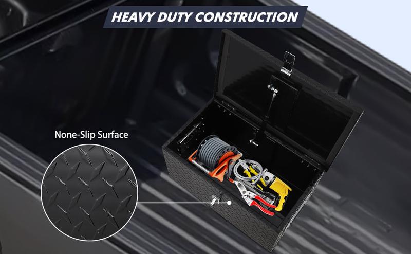 【Black Friday】GARVEE 20 Inch Heavy Duty Aluminum Diamond Plate Tool Box with Lock and Keys, Waterproof Storage Organizer for Pick Up Truck Bed, RV Trailer/Van, Features Side Handle for Easy Transport.