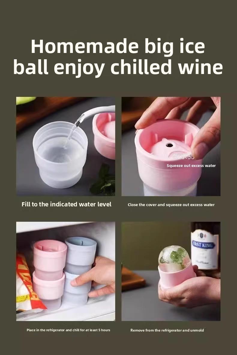 Ice Ball Molds - Set of 3, Round Ice Cube Molds, Spherical Ice Cubes for Whiskey, Cocktails, Bourbon Cocktail Ice Cube Mold