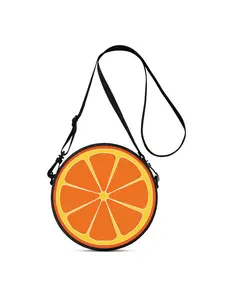 2D Orange Print Lightweight Women's Crossbody Bag, a perfect gift for female friends. Supports crossbody, single shoulder, double shoulder and hand carry styles. Suitable for commuting, outdoor activities, travel, casual daily wear and school.