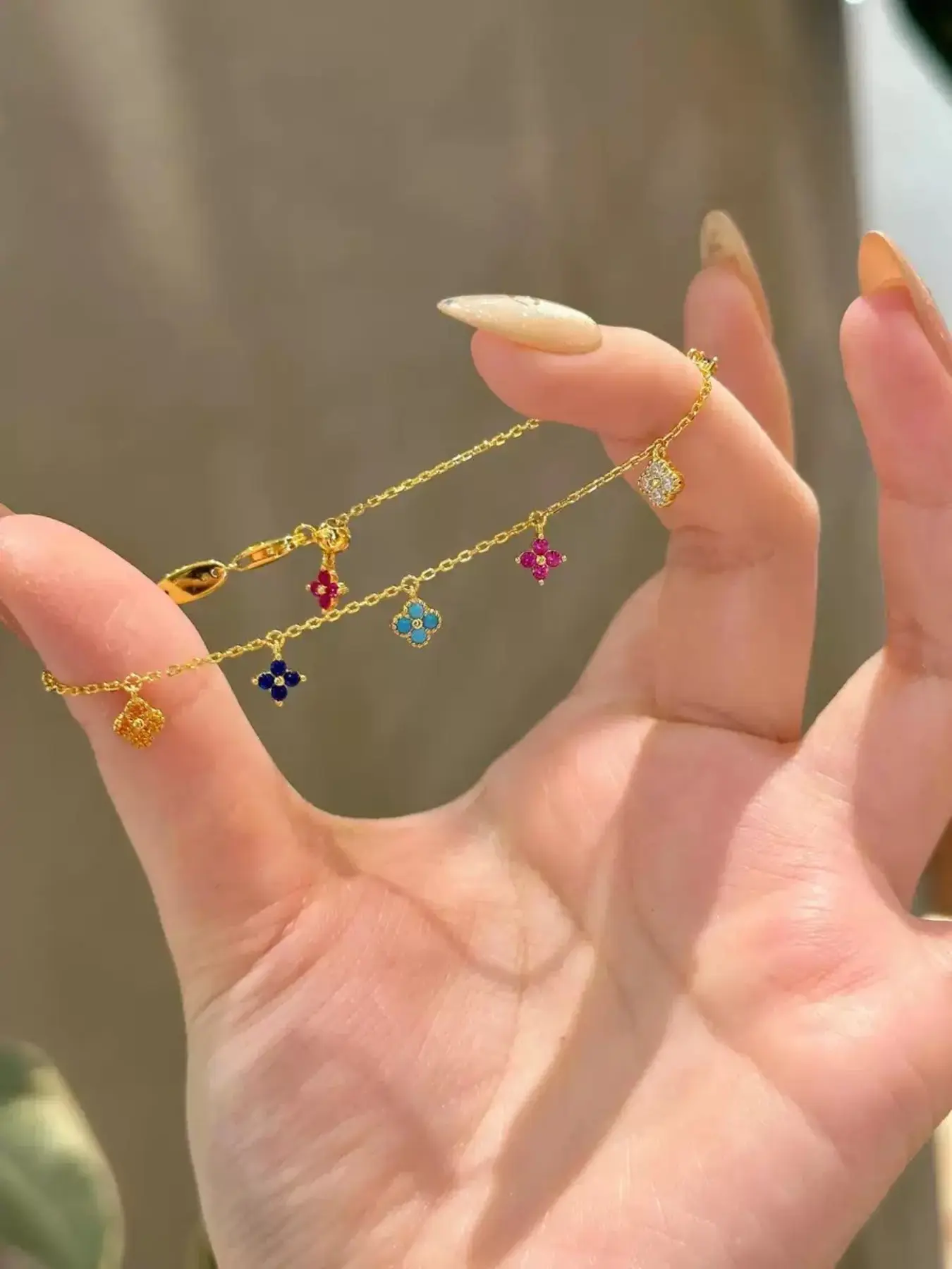Dopamine Monet Garden Rainbow Jewelry Bracelet for Women, Luxury Unique High-End Sweet Versatile Design, Perfect for All Seasons