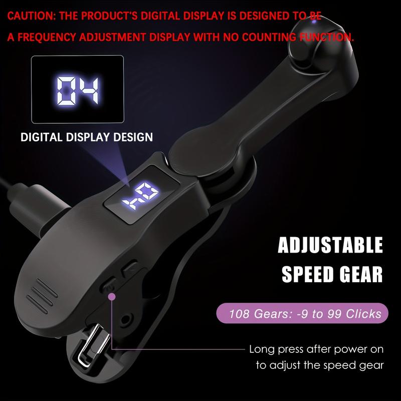 Smartphone Auto Clicker – 1 to 99 Speed Adjustable, 180 °   Rotatable, USB Rechargeable Clip-On Silent Screen Tapper, Simulates Continuous Finger Taps for Gaming, Live Likes, and Reward Tasks