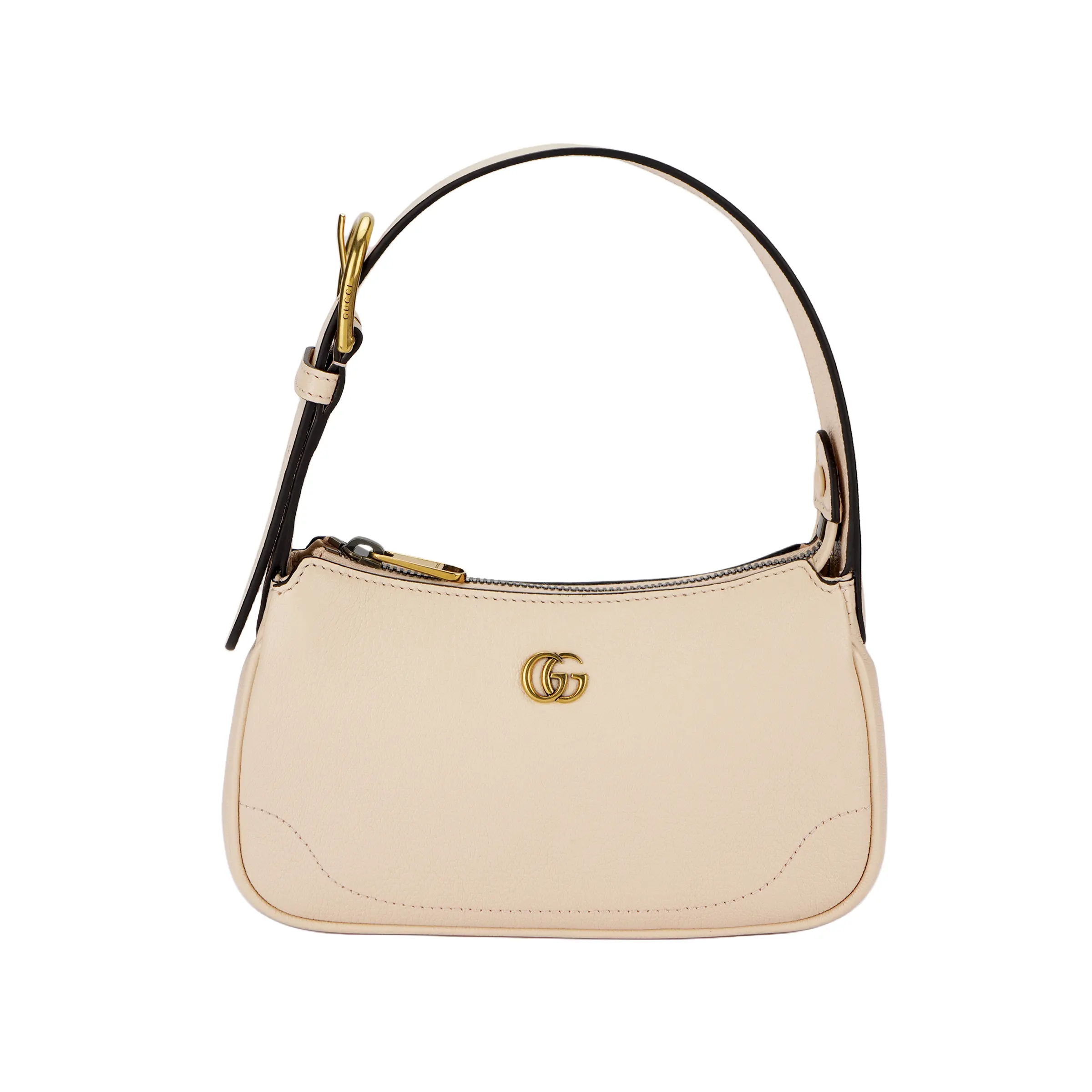 Gucci Aphrodite Mini Crossbody Bag for Women, Gold-Tone Double G Logo Zip Closure, Ivory Leather