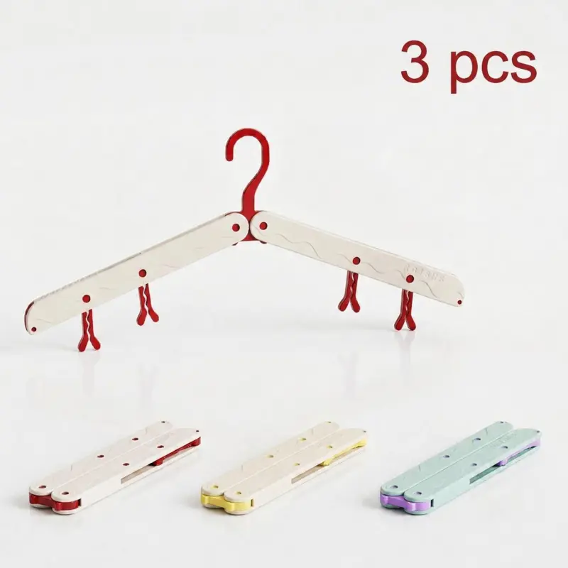 3PCS Foldable Hanging Travel Clothes Drying Rack Hanger, Portable Laundry Organizer for Travel & Home Use