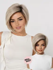 Women's 8-Inch Synthetic Wig, Elf Style, Side Bang Curly Design, Long Wavy Hairstyle, Daily Fashion Accessory, All-Season Wear