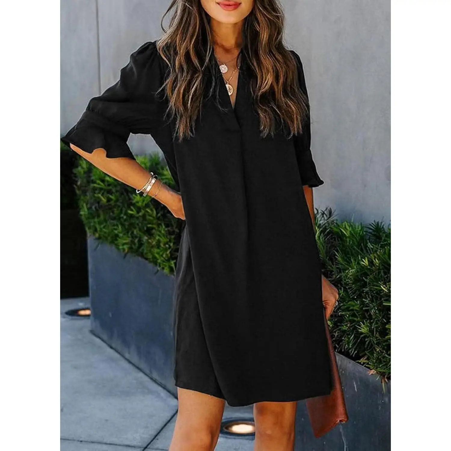 Dresses Ruffled Short Sleeve Dress Casual Shift Dress Summer Dresses for Women Dresses Ruffled Short Sleeve Dress Casual Shift Dress Summer Dresses for Women