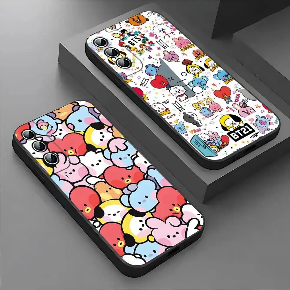 Cartoon BT Cute 21 Phone Case for iPhone 17 16 15 14 13 12 11 Pro Max & Samsung S26-S22 Ultra, Heavy Duty Shockproof Anti-Drop Protective Cover
