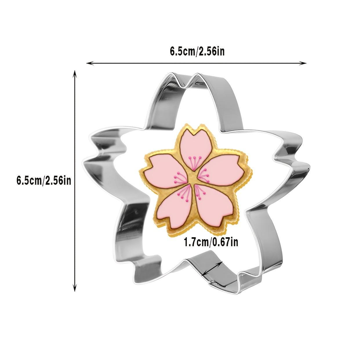 Flower-shaped, Cherry Blossom Design Stainless Steel Cookie Cutter, Easy to Release, Perfect for Home Baking and Dessert Shops to Easily Bread and . Suitable for Both Clay and Baking, Ideal for Wedding/Valentine's Day/birthday Party Baking