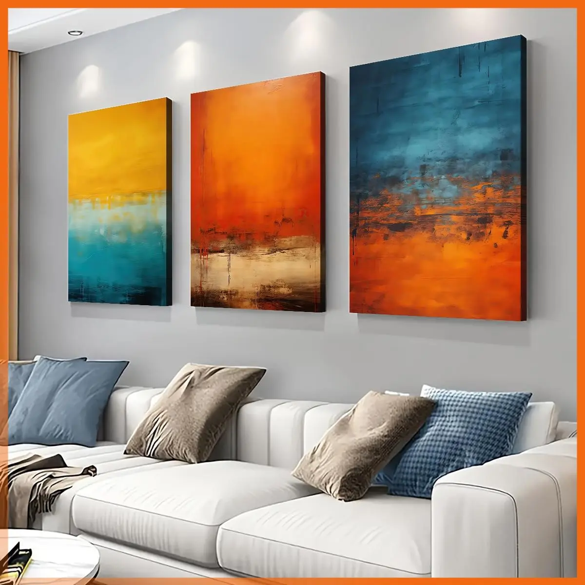 3-Piece 2D Abstract Canvas Wall Art, Affordable Autumn-Themed Posters for Kitchen & Room Home Decor, Picture Wall Hanging
