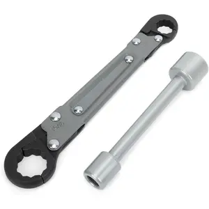 Plumbing Tools Angle Stop Wrench Kit – Adjustable Wrench Professional Plumber Tools for Installing New Compression Angle Stops and Removing Compression Rings-Silver Tool Kit