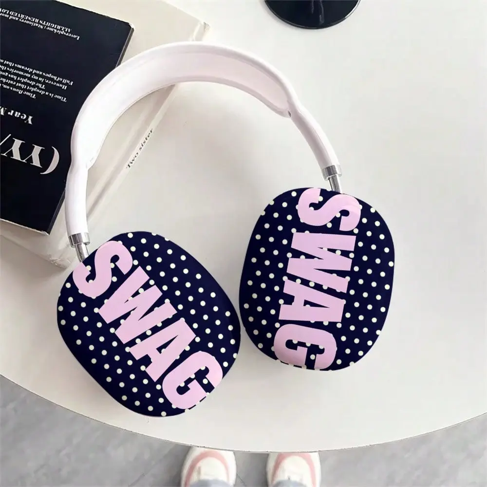 Light polka dot SWAG pattern Case compatible with AirPods Max & Max2, glossy hard protective cover for over-ear headphones