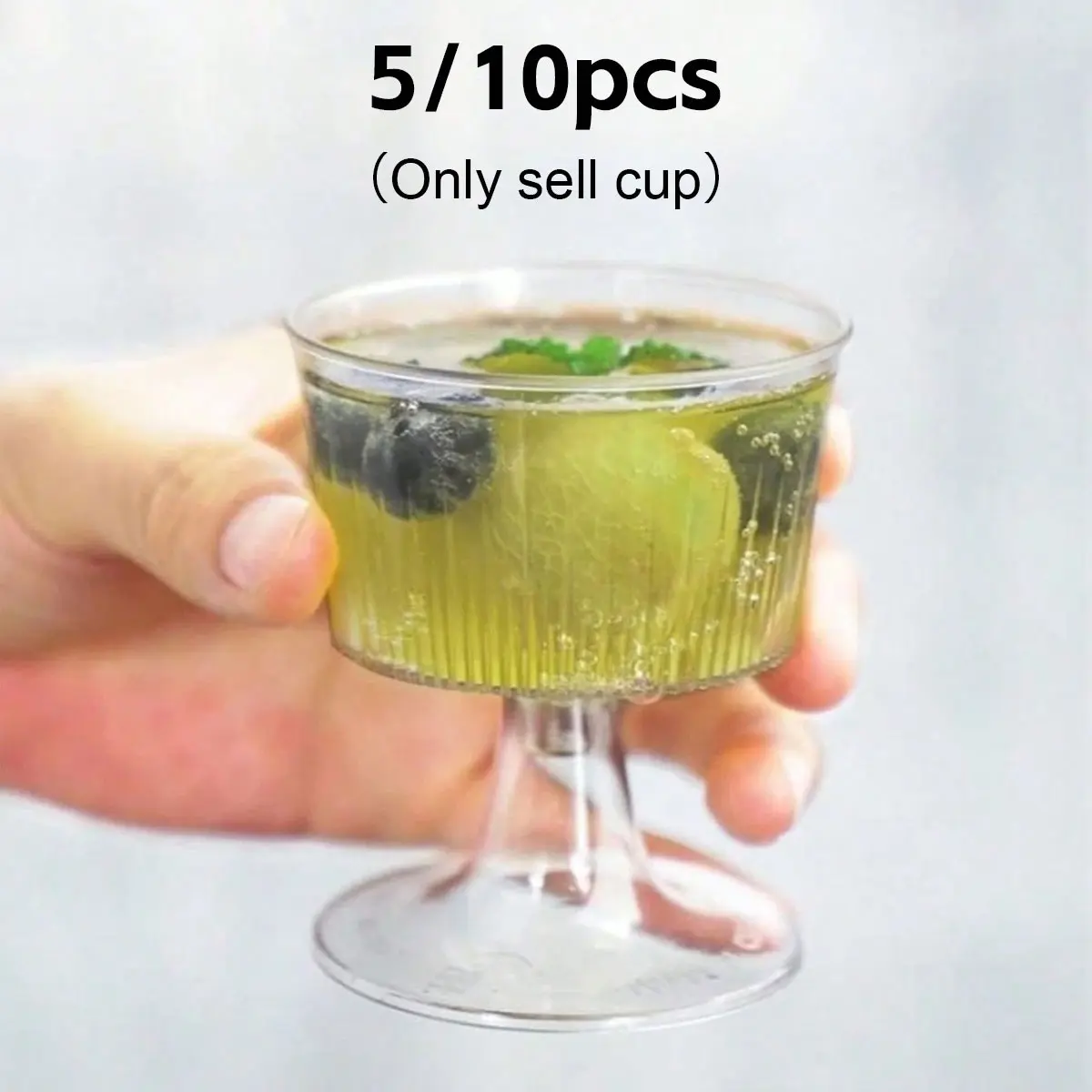 Reusable Plastic Dessert Cups, 5/10 Pack, Ideal for Pudding, Cheesecake, Mousse, Party, Birthday, Wedding, New Year Celebrations