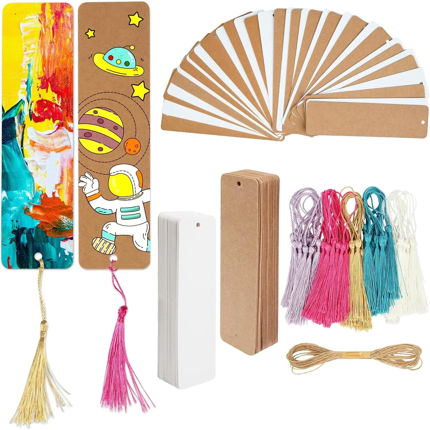 141 count Paper Blank Bookmarks to Decorate DIY Bookmark Making Kit