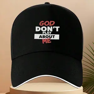 1pc "God Don't Play About Me" Text Cap - Men's Fashion Accessory, Suitable for Fitness, Beach Wear (3FTF)