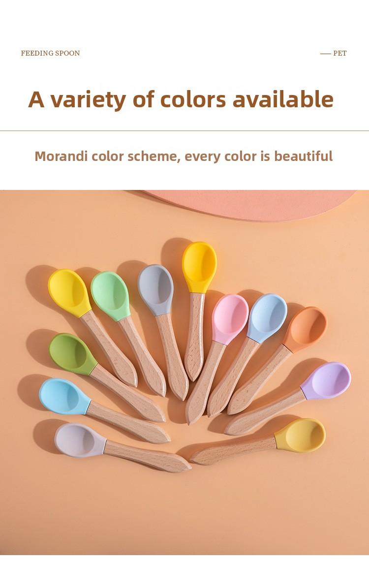 SoPets Pet Food Spoon Silicone Cat Feeding Scoop for Wet Food Canned Food with Wooden Handle Safe Dishwasher Friendly Pet Supplies Automatic Feeder Accessories