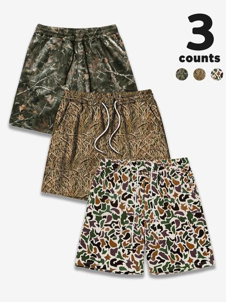 Men's Camo Print Shorts, Regular Fit Casual Street Shorts for Summer, Men's Bottoms for Daily Wear, Camouflage Shorts, Casual Streetwear Shorts