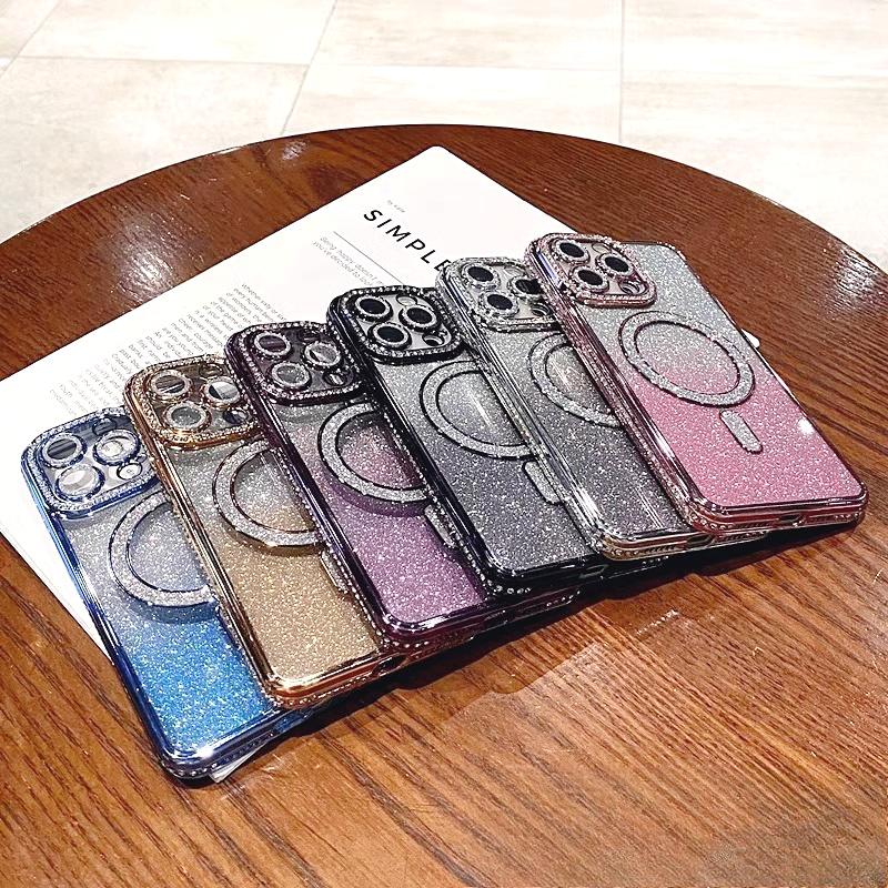 OREKROY Luxury Bling Glitter Case for iPhone 17 Pro Max, 17 Air, 17 Pro, 16, 15, 14, 13, 12 Pro Max – MagSafe Compatible, Sparkle Rhinestone Diamond Protective Case, Shockproof, Camera Lens Protector, Premium Plating, Perfect for Women & Girls