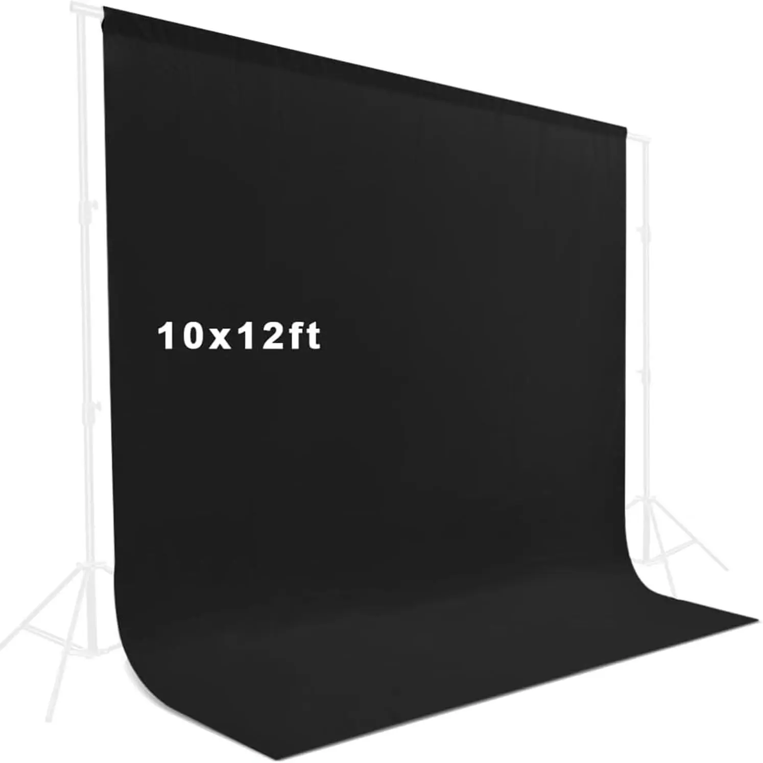 10x12 feet black backdrop fabric, C photography backdrop curtain, made of polyester fiber, suitable for portrait, pet photography, and birthday party Halloween decorations