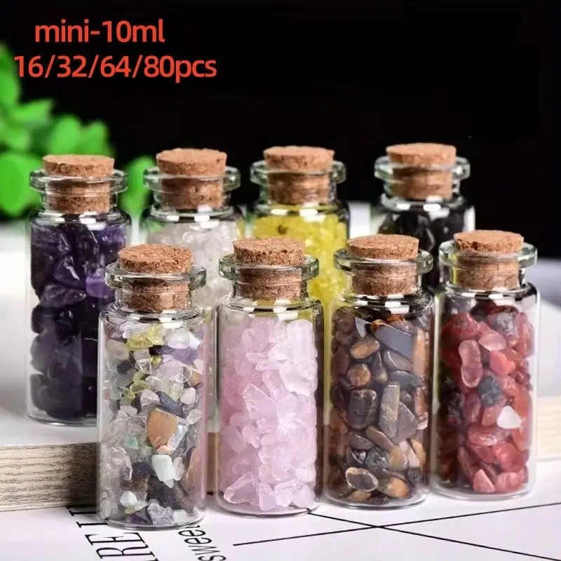 Clear Mini Glass Wishing Bottles with Cork Stoppers, Bulk Decorative Jars for Wedding Favors, Party Decor, DIY Crafts, Glass Bottles Set, 16/32/64/80 Pcs