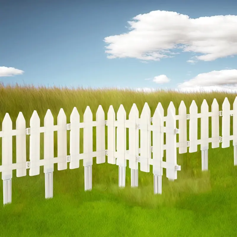 10-Piece White Garden Fence, Includes 10 Insertable Lawn Fence Panels, Decorative Plastic Edging for Landscaping Paths, Flower Beds, and Planttyards, Decorative Garden Fences, Garden Supplies