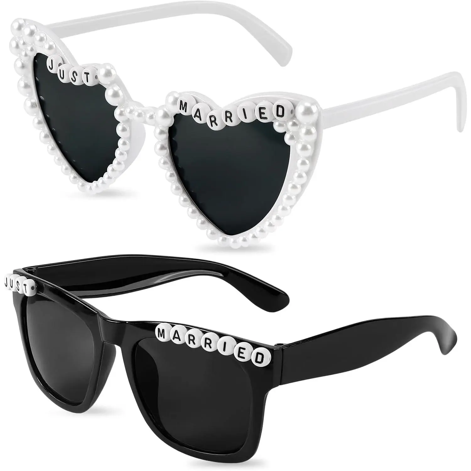 White Heart Sunglasses Cute Bride to Be  glasses for Women Valentine Wedding Party
