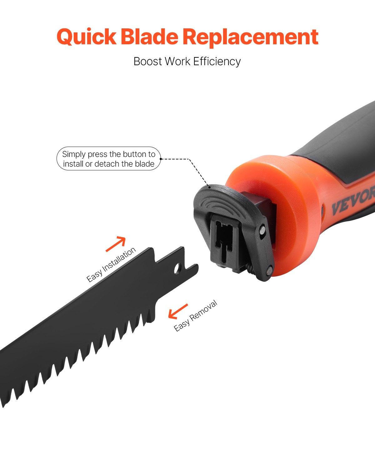 VEVOR Jab Saw, 6 in Keyhole Saw with Soft Grip Handle, 8-In-1 Multi-Blades Drywall Jab Saw, Sharp Jab Saw with Triple Ground Teeth, for Cutting Drywall Wood Metel Plastic Plywood Wallboard Thin Sheet
