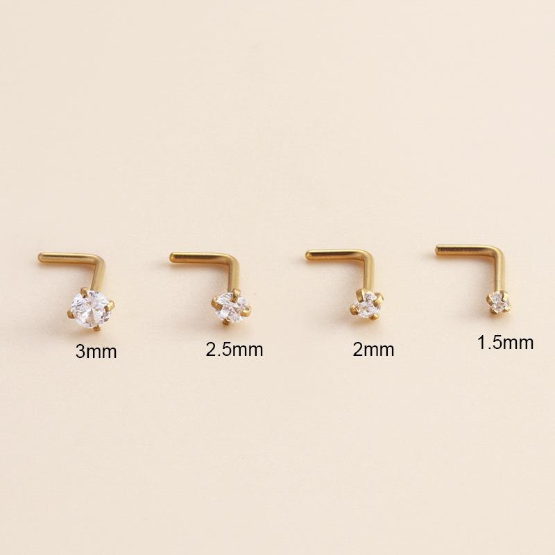 16Pcs 20G 316L Stainless Steel 4-Prong CZ Nose Ring Set, Straight/L/Screw Nose Studs, Hypoallergenic Nose Piercing Jewelry for Women Men