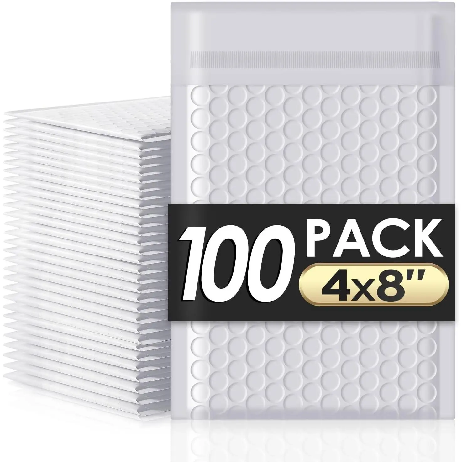 Bubble Mailers 4x8" 100 Pack Grey and White Padded Envelopes Mailers Waterproof Usable Size 4x7 Self-Seal Padded Mailing Envelopes Bubble Opaque Padded Mailer for Small Businesses，#000