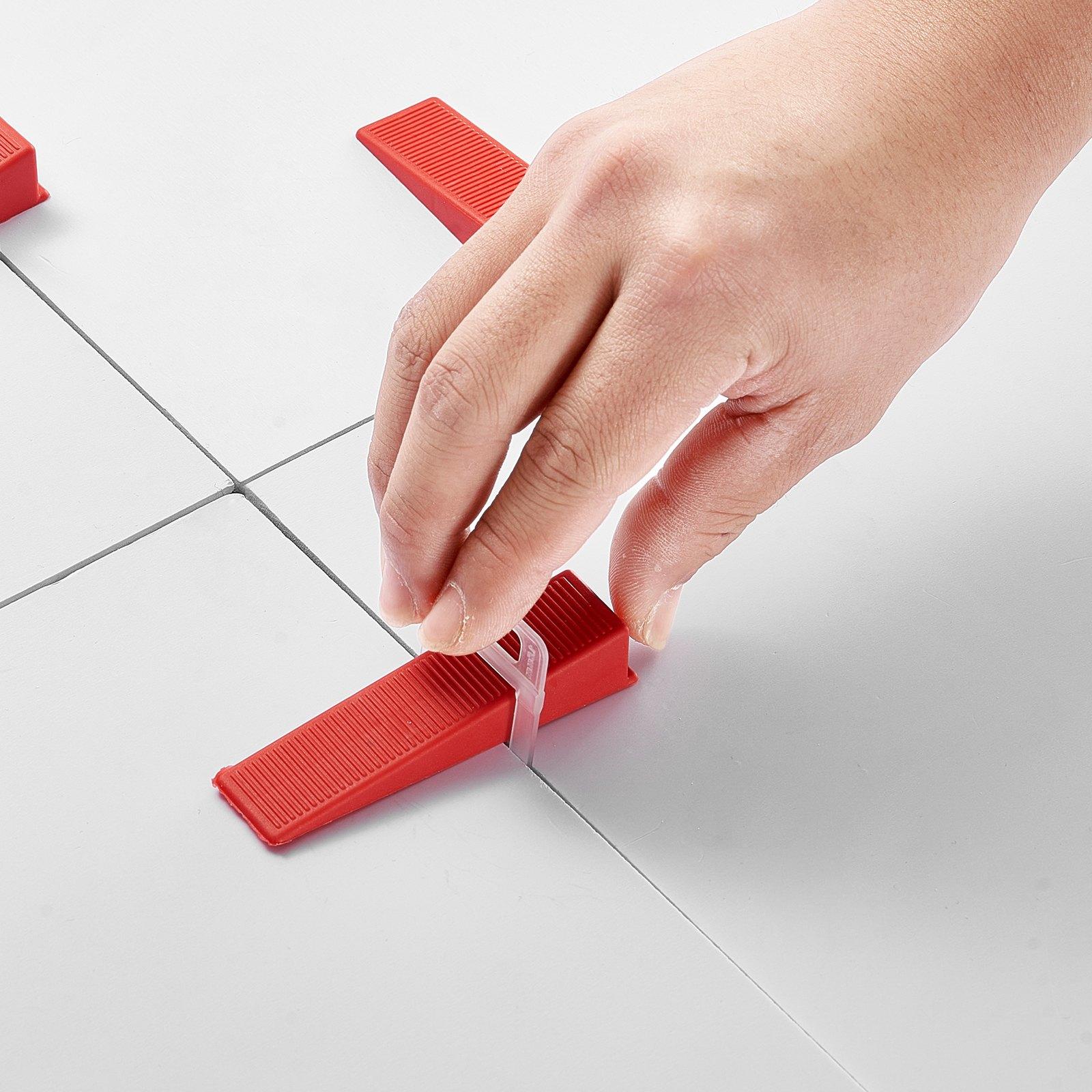 VEVOR Tile Leveling System Clips, 2200-Piece DIY Tile Leveler Spacers, 1/16"(1.5 mm) Tile Leveler Clips, Tile Leveling System Tile Installation Tools for Professional Ceramic Tile, Stone Installation